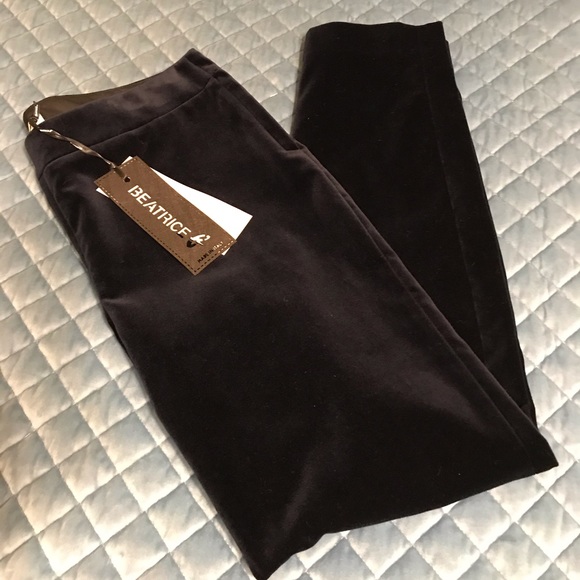 Beatrice B Deep Navy Velvet Valet Trousers sz 8 - Picture 3 of 8